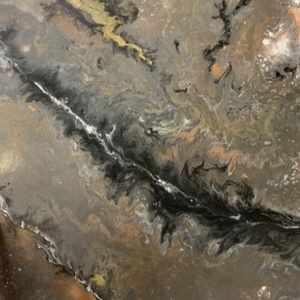 Golden space 40cm x 40cm absztrakt festmény - művészet - festmény - festmény vegyes technika - Meska.hu