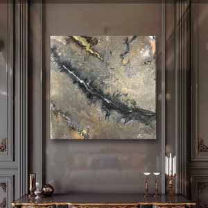 Golden space 40cm x 40cm absztrakt festmény - Meska.hu
