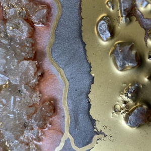 Bronze mirror egyedi tükör, epoxy gyanta dekorral. - otthon & életmód - dekoráció - tükör - Meska.hu