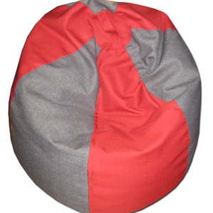 Piros-szürke csepp alakú babzsákfotel - otthon & lakás - bútor - babzsákfotel - Meska.hu
