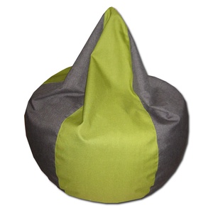 Szürke - zöld csepp alakú babzsákfotel - otthon & életmód - bútor - babzsák - babzsákfotel  - Meska.hu