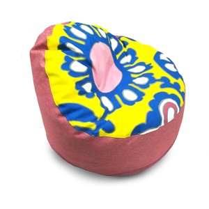 Babzsákfotel gyerekeknek kagyló pink-kék-sárga virágos - otthon & életmód - bútor - babzsákfotel - Meska.hu