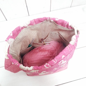 Project bag - Pasztell rózsaszín, virágos  - táska & tok - bevásárlás & shopper táska - shopper, textiltáska, szatyor - Meska.hu
