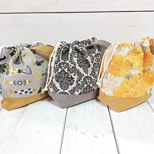 Project bag - Sárga virágos - táska & tok - neszesszer - Meska.hu