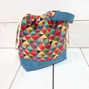Project bag - Harlequin mintás - Meska.hu