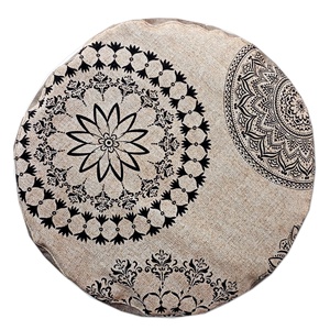 Meditációs, jóga ülőpárna tönköly pelyvával töltve, beige-barna, mandala mintás - játék & sport - sport és kikapcsolódás - jóga, pilates, torna - jógapárna - Meska.hu