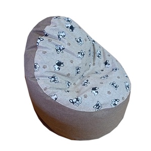 Kagyló babzsákfotel gyerekeknek közepes méret,  bulldogos - barna - otthon & életmód - bútor - babzsák - babzsákfotel  - Meska.hu