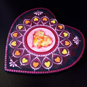 Pontozott mandala Infinite Love - Végtelen szeretet - művészet - festmény - festmény vegyes technika - Meska.hu