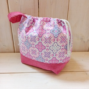 Project bag - Pink - lila, csempemintás, Táska & Tok, Bevásárlás & Shopper táska, Shopper, textiltáska, szatyor, Varrás, MESKA