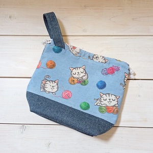 Project bag - Cicák gombolyaggal - táska & tok - bevásárlás & shopper táska - shopper, textiltáska, szatyor - Meska.hu