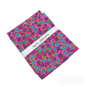 Textil szalvéta 2db, kék - lila - pink virágos - otthon & életmód - konyhafelszerelés, tálalás - konyhai textil - szalvéta - Meska.hu