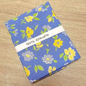 Textil szalvéta 2db, kék - sárga virágos, Otthon & Életmód, Konyhafelszerelés, tálalás, Konyhai textil, Szalvéta, Varrás, MESKA