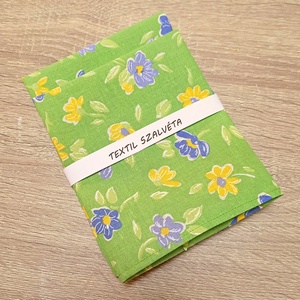 Textil szalvéta 2db, zöld - sárga virágos, Otthon & Életmód, Konyhafelszerelés, tálalás, Konyhai textil, Szalvéta, Varrás, MESKA