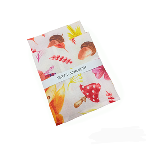 Textil szalvéta 2db, rókás, gombás, Otthon & Életmód, Konyhafelszerelés, tálalás, Konyhai textil, Szalvéta, Varrás, MESKA