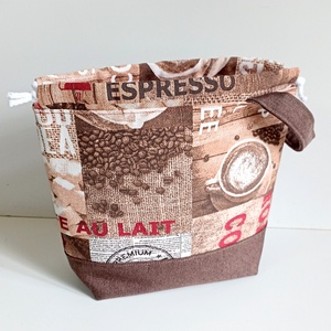 Project bag - Kávé - táska & tok - bevásárlás & shopper táska - shopper, textiltáska, szatyor - Meska.hu