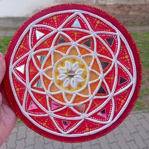 Mandala kép Tűz, tükörmozaikkal, Otthon & Életmód, Dekoráció, Spiritualitás, Mandala, Festészet, MESKA