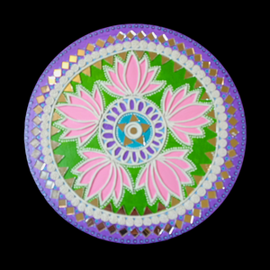 Mandala kép Öt lótuszvirág, tükörmozaikkal - otthon & életmód - dekoráció - spiritualitás - mandala - Meska.hu