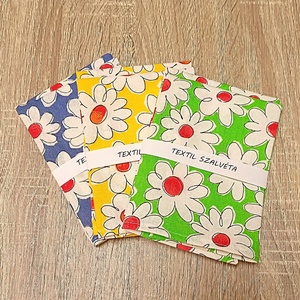 Textil szalvéta 2db, margaréta, kék - otthon & életmód - konyhafelszerelés, tálalás - konyhai textil - szalvéta - Meska.hu