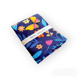 Textil szalvéta 2db, Sötétkék, pillangós - Meska.hu