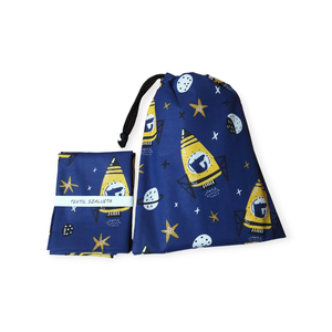 Tisztasági zsák és szalvéta (2db) szett, oviba, suliba, Rakétás - játék & sport - ovis felszerelés - egyéb ovis kiegészítő - Meska.hu