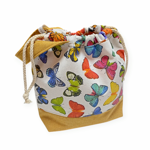 Project bag - Színes pillangós, Táska & Tok, Bevásárlás & Shopper táska, Shopper, textiltáska, szatyor, Varrás, MESKA
