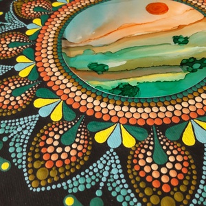 Pontozott mandala Fusion Portal Field - művészet - festmény - festmény vegyes technika - Meska.hu
