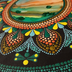Pontozott mandala Fusion Portal Field - művészet - festmény - festmény vegyes technika - Meska.hu