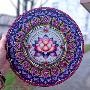 Pontozott mandala Lótuszvirág - művészet - festmény - festmény vegyes technika - Meska.hu