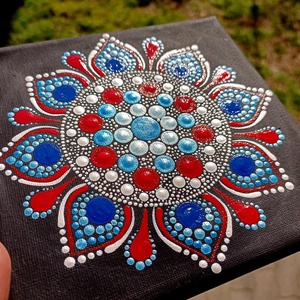 Pontozott mandala Bátor kommunikáció - művészet - festmény - festmény vegyes technika - Meska.hu