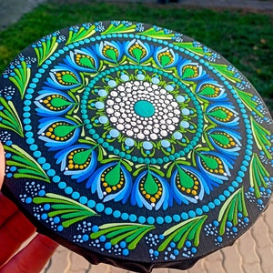 Pontozott mandala Kék tavasz - művészet - festmény - festmény vegyes technika - Meska.hu