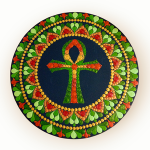 Pontozott mandala Ankh kereszt - művészet - festmény - festmény vegyes technika - Meska.hu