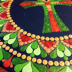 Pontozott mandala Ankh kereszt - művészet - festmény - festmény vegyes technika - Meska.hu