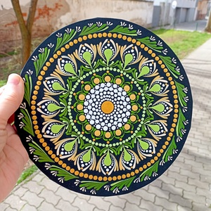 Pontozott mandala Beige tavasz, Művészet, Festmény, Festmény vegyes technika, Festészet, MESKA