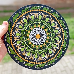 Pontozott mandala Beige tavasz - művészet - festmény - festmény vegyes technika - Meska.hu