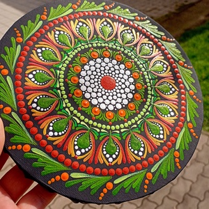 Pontozott mandala Vörös tavasz - művészet - festmény - festmény vegyes technika - Meska.hu