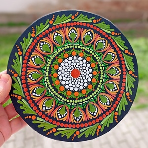 Pontozott mandala Vörös tavasz - művészet - festmény - festmény vegyes technika - Meska.hu