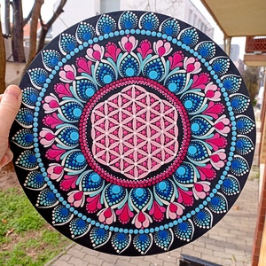 Pontozott mandala A szív szava, Művészet, Festmény, Festmény vegyes technika, Festészet, MESKA