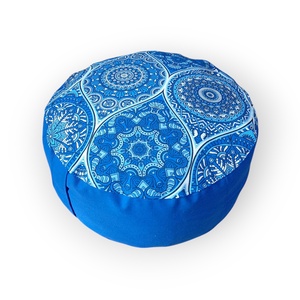 Meditációs, jóga ülőpárna tönköly pelyvával töltve, Kék mandala, Játék & Sport, Sport és kikapcsolódás, Jóga, pilates, torna, Jógapárna, Varrás, MESKA