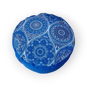 Meditációs, jóga ülőpárna tönköly pelyvával töltve, Kék mandala - játék & sport - sport és kikapcsolódás - jóga, pilates, torna - jógapárna - Meska.hu