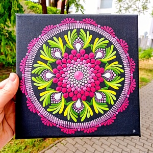 Pontozott mandala Szív harmónia - művészet - festmény - festmény vegyes technika - Meska.hu
