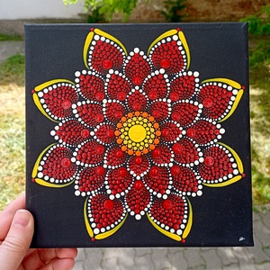 Pontozott mandala Földelés, Művészet, Festmény, Festmény vegyes technika, Festészet, MESKA