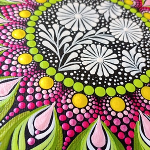 Pontozott mandala Virágok - művészet - festmény - festmény vegyes technika - Meska.hu