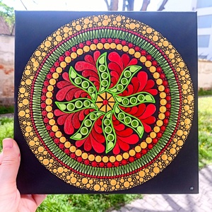 Pontozott mandala Stabilitás - művészet - festmény - festmény vegyes technika - Meska.hu
