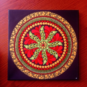 Pontozott mandala Stabilitás - művészet - festmény - festmény vegyes technika - Meska.hu
