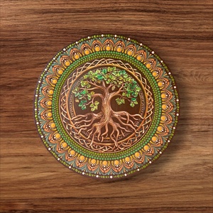 Pontozott mandala Életfa - művészet - festmény - festmény vegyes technika - Meska.hu