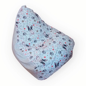 Bulldogos - világosszürke piramis babzsák - otthon & életmód - bútor - babzsák - babzsákfotel  - Meska.hu