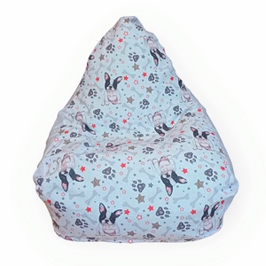 Bulldogos - világosszürke piramis babzsák - otthon & életmód - bútor - babzsák - babzsákfotel  - Meska.hu