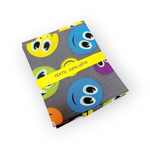 Textil szalvéta 2db, szürke smiley, Otthon & Életmód, Konyhafelszerelés, tálalás, Konyhai textil, Szalvéta, Varrás, MESKA