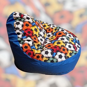 LUX babzsák mini méretben, kék, focis - otthon & életmód - bútor - babzsákfotel - Meska.hu