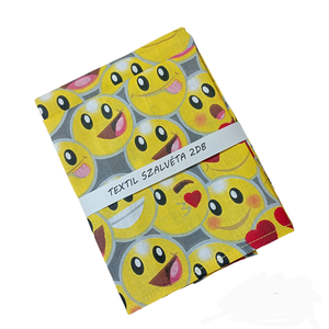Textil szalvéta 2db,  sárga smiley, Otthon & Életmód, Konyhafelszerelés, tálalás, Konyhai textil, Szalvéta, Varrás, MESKA